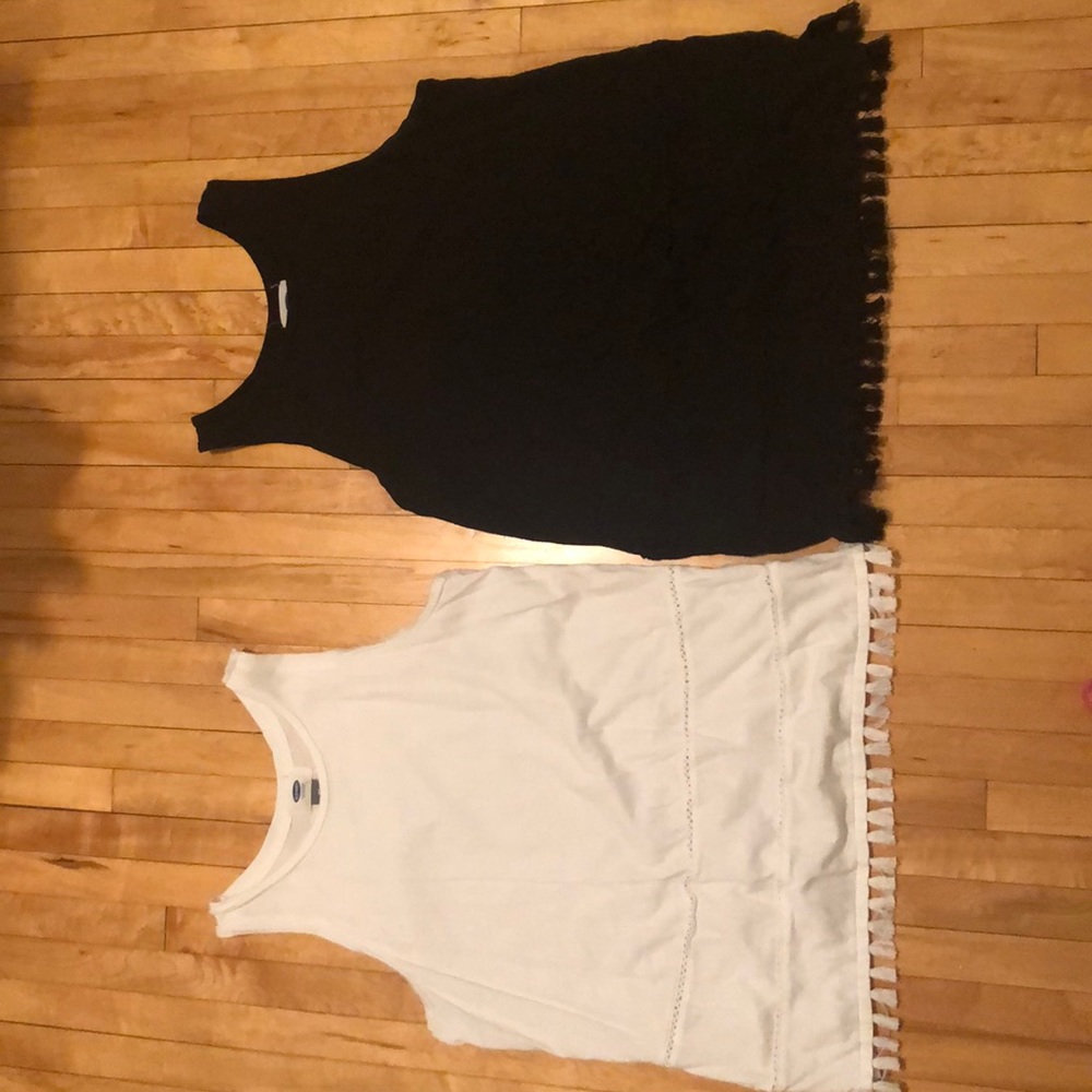 Black and white tank tops